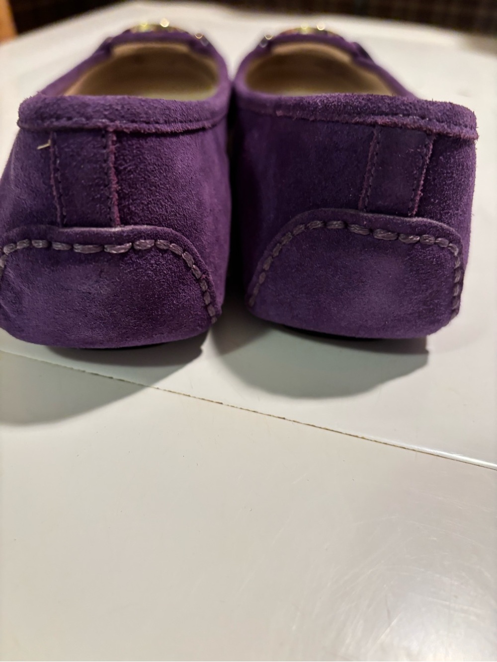 Michael Kors Purple Suede MK Logo Ballet Flats - Picture 5 of 7